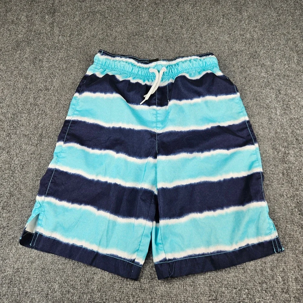 The Childrens Place Sport Boys Swim Trunks Blue‎ Tie Dye Stripe Size XL 14